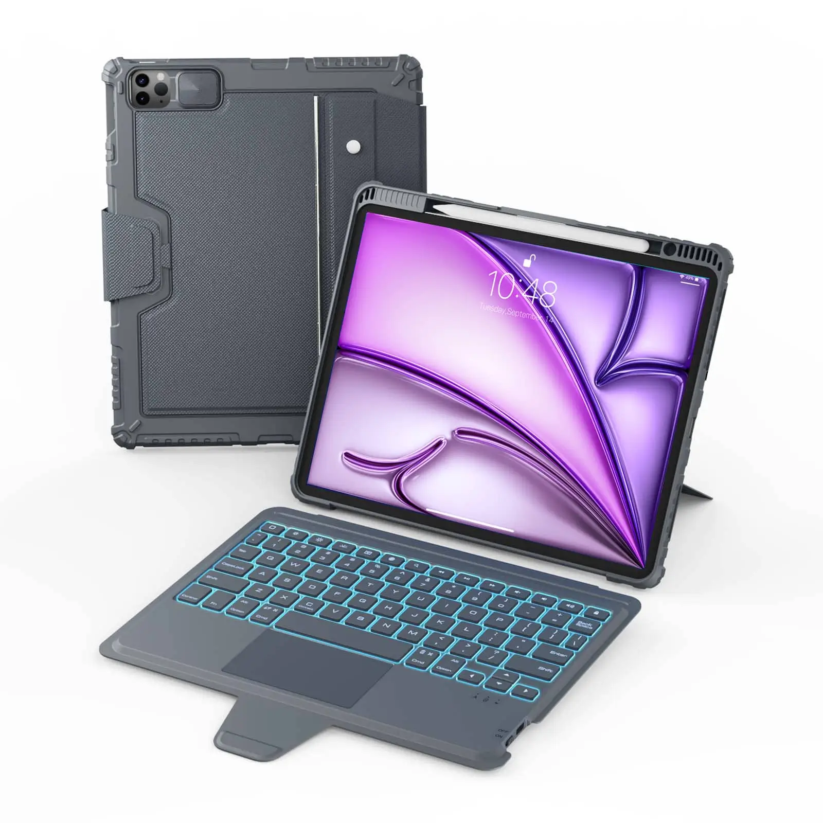 Bumper Combo Backlit Keyboard Case (Grey) for iPad Series - Image 49