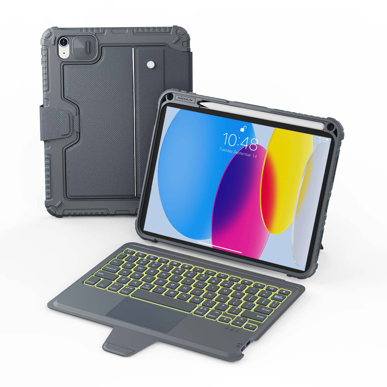 Bumper Combo Backlit Keyboard Case (Grey) for iPad Series - Image 57
