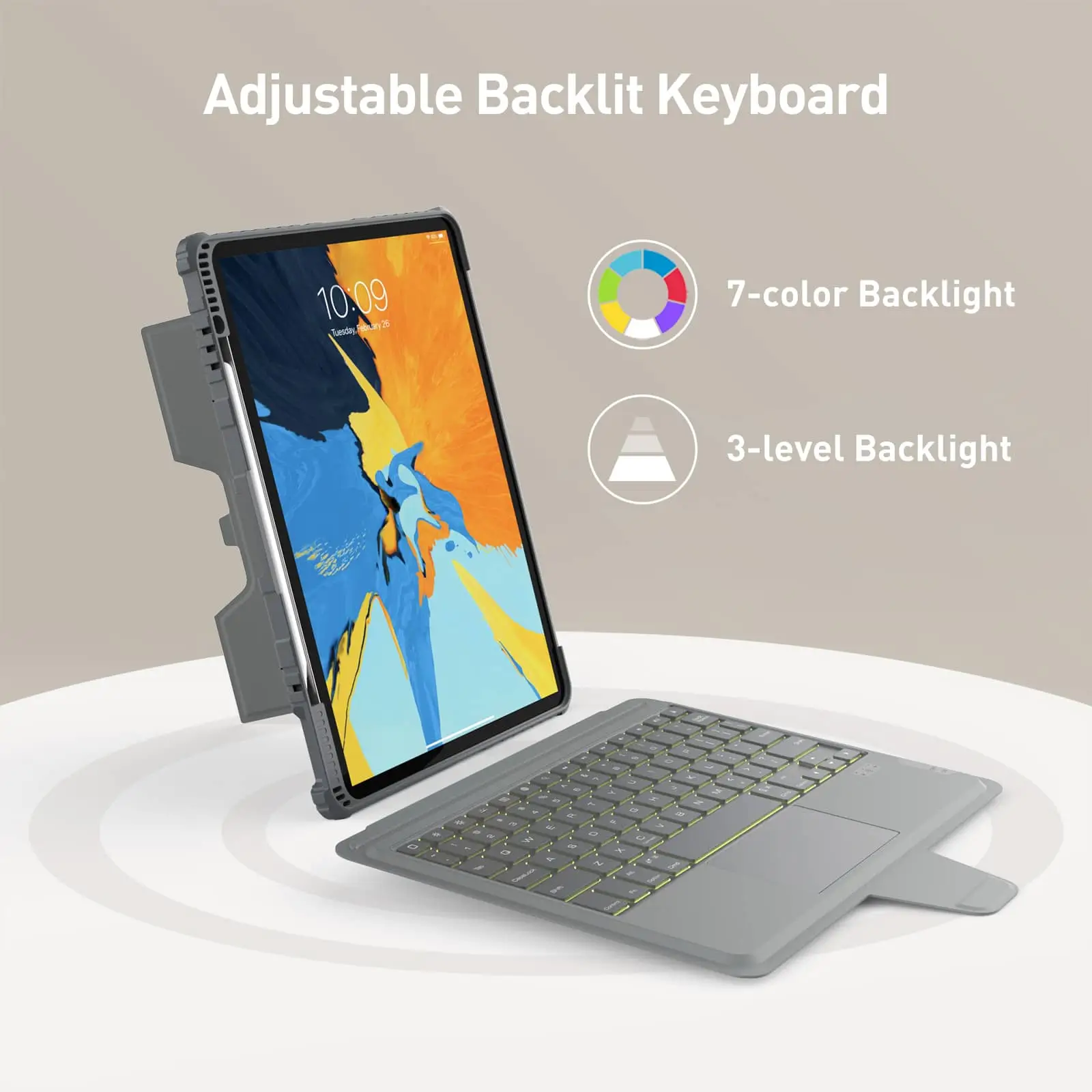 Bumper Combo Backlit Keyboard Case (Grey) for iPad Series - Image 60
