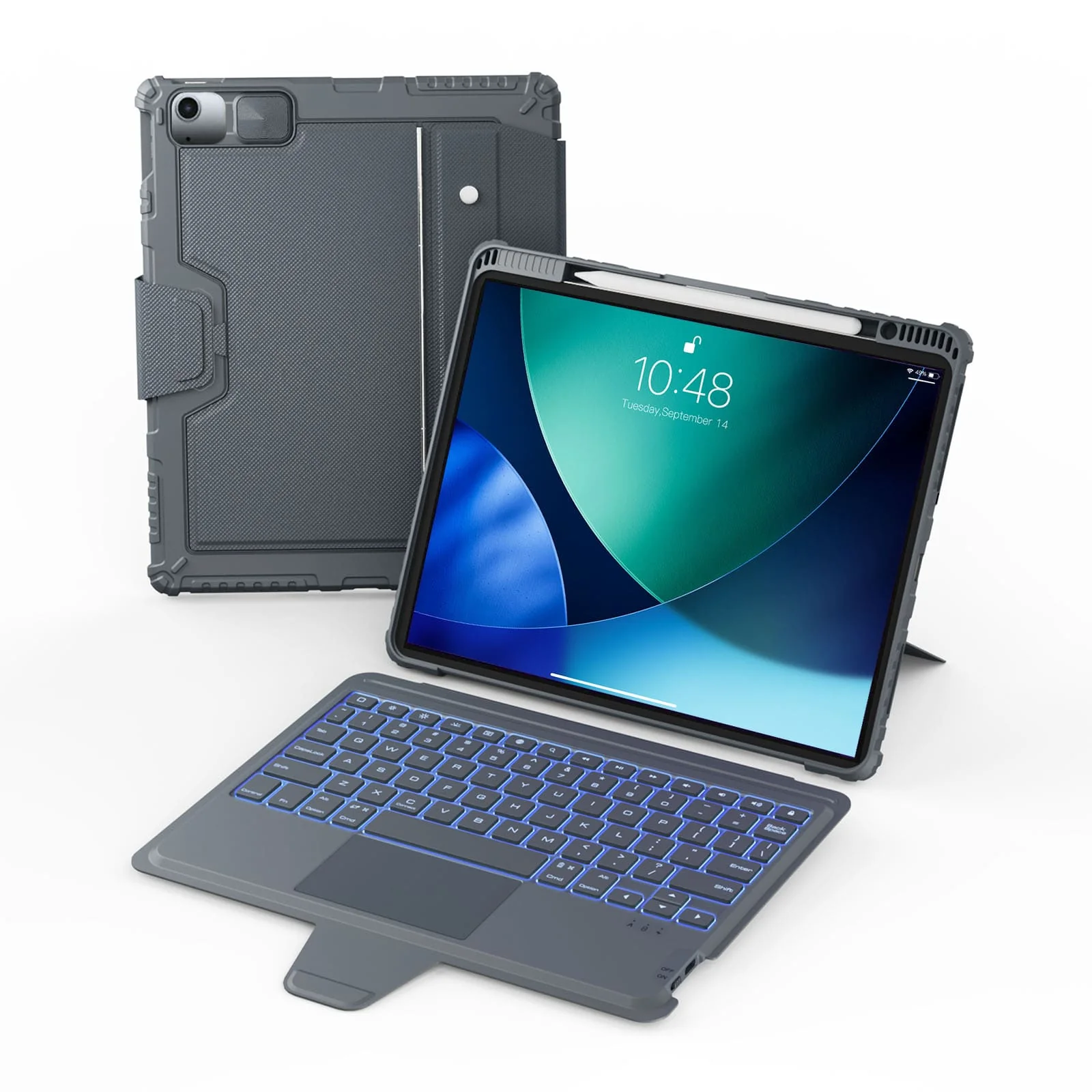 Bumper Combo Backlit Keyboard Case (Grey) for iPad Series - Image 71