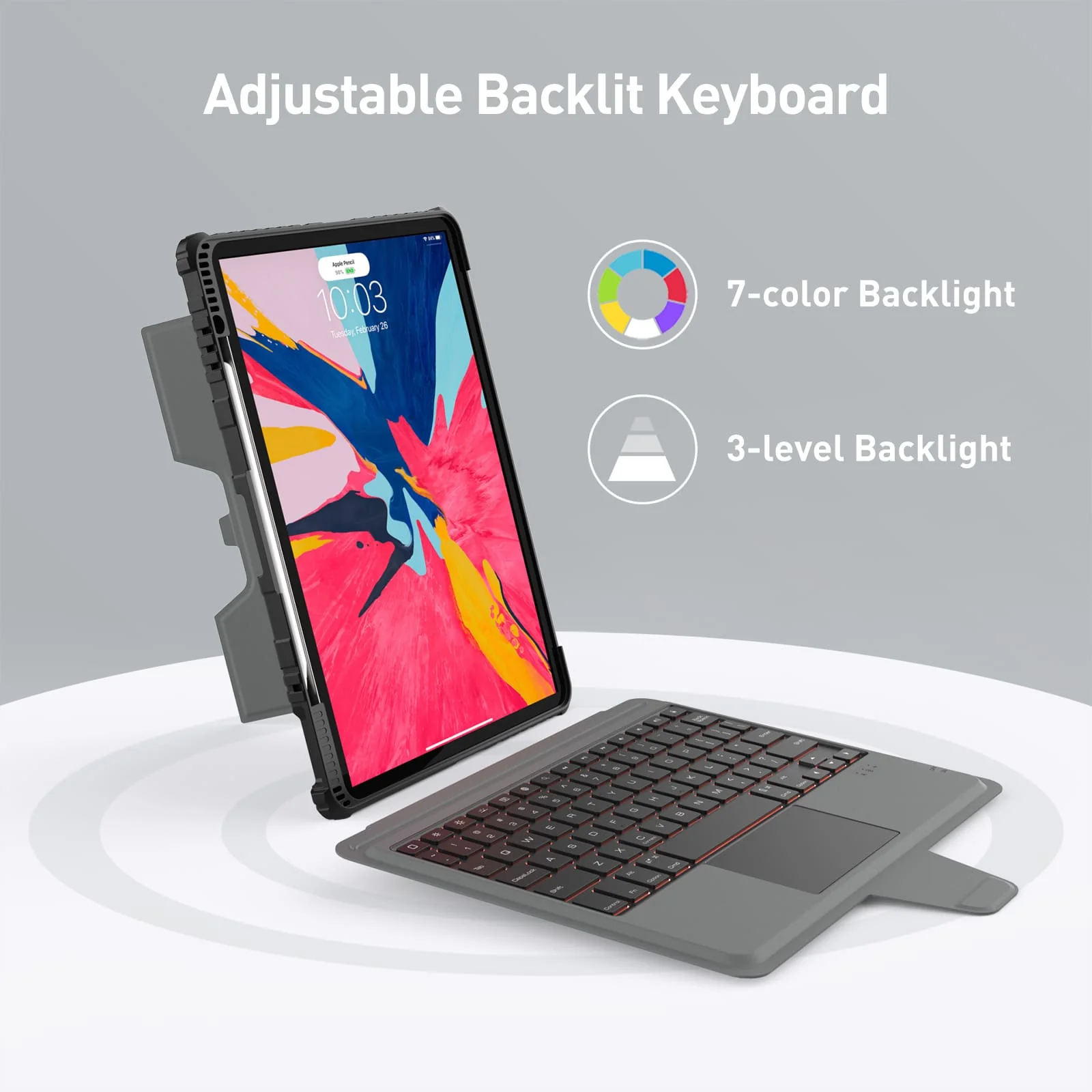 Bumper Combo Backlit Keyboard Case (Black) for iPad Series - Image 104