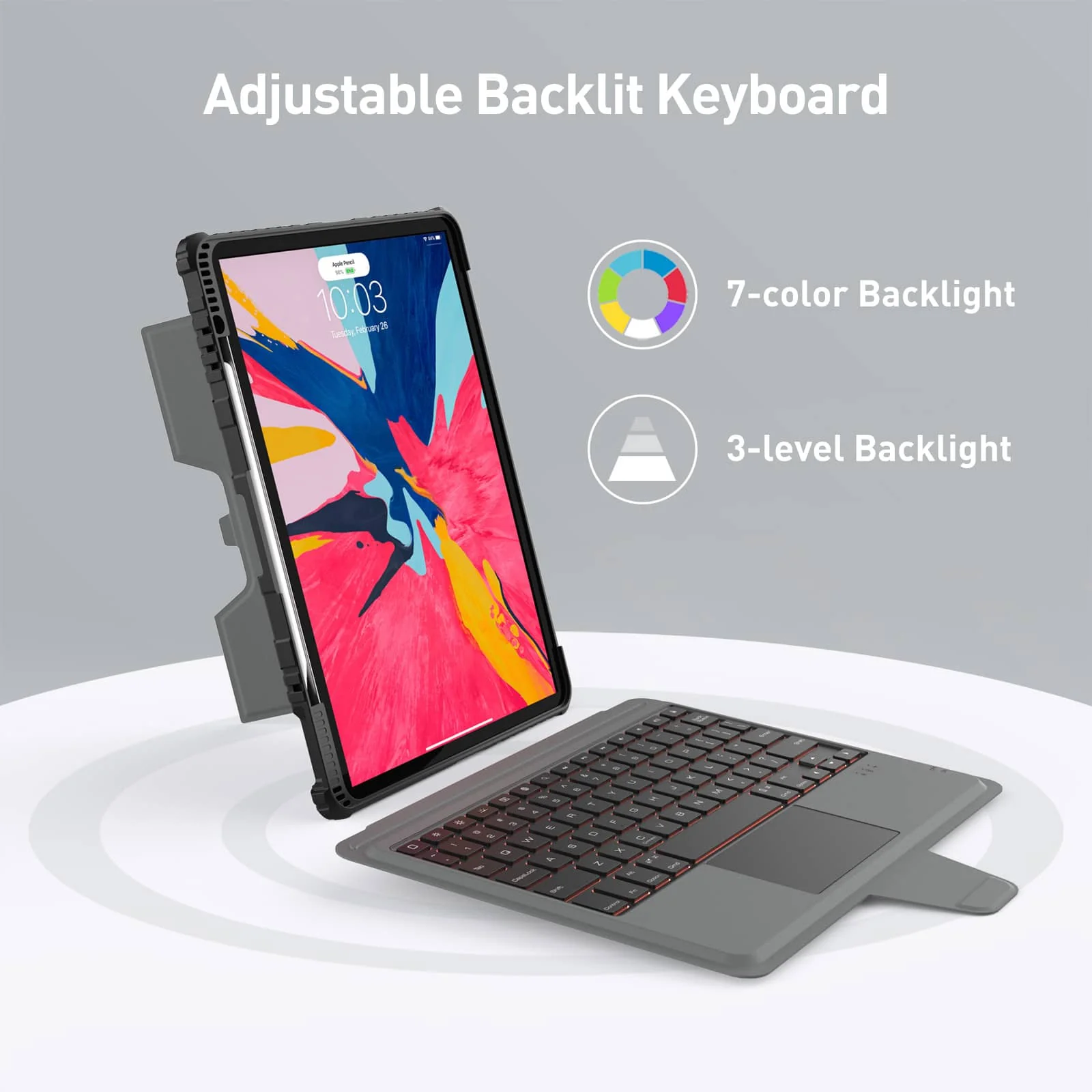 Bumper Combo Backlit Keyboard Case (Black) for iPad Series - Image 20