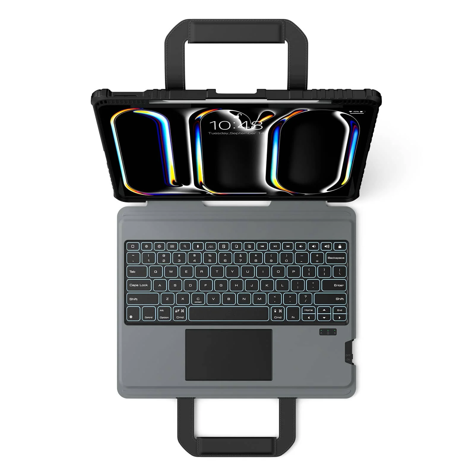 Carry Go Portable Handle Backlit Keyboard Case (Black) for iPad Series - Image 19