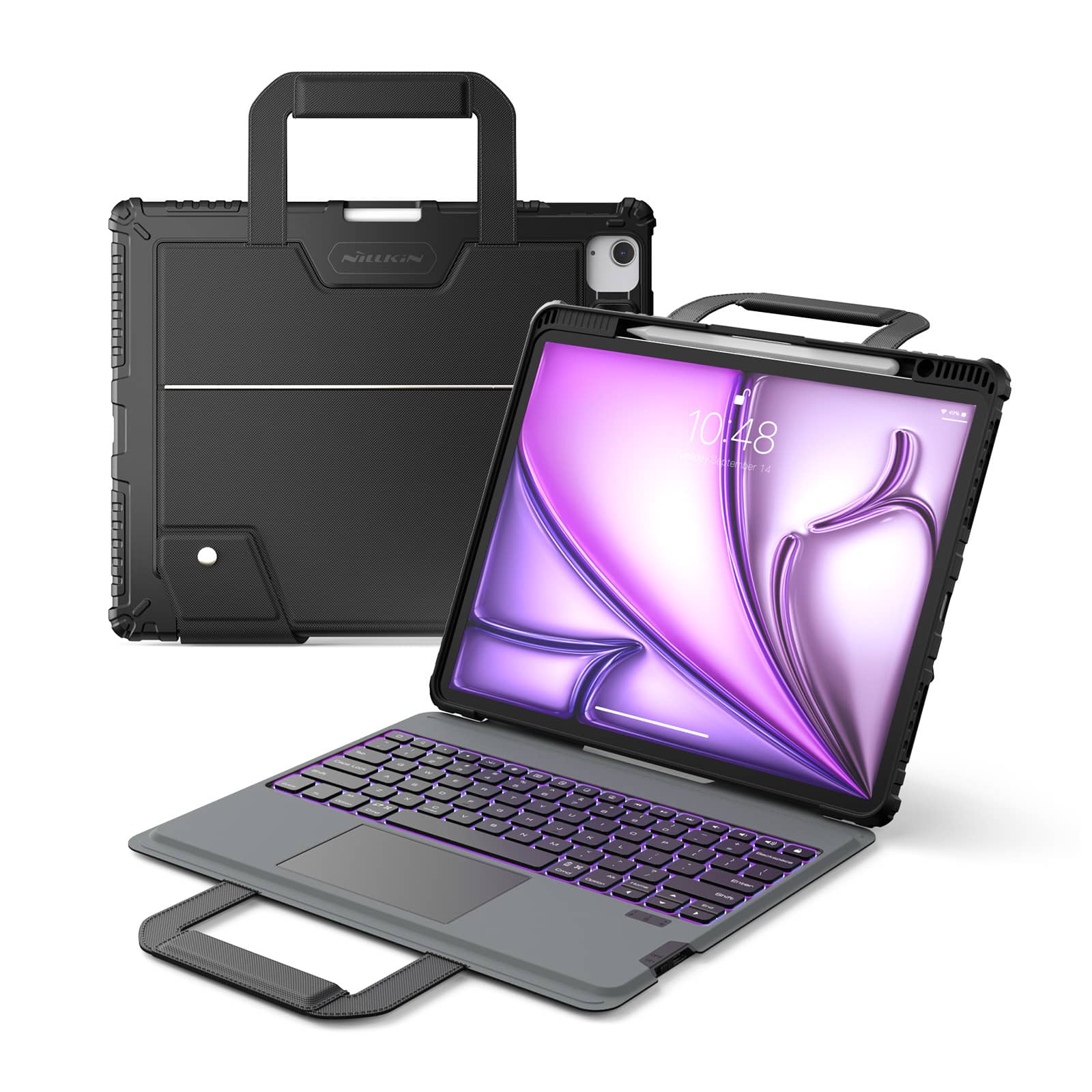 Carry Go Portable Handle Backlit Keyboard Case (Black) for iPad Series - Image 23