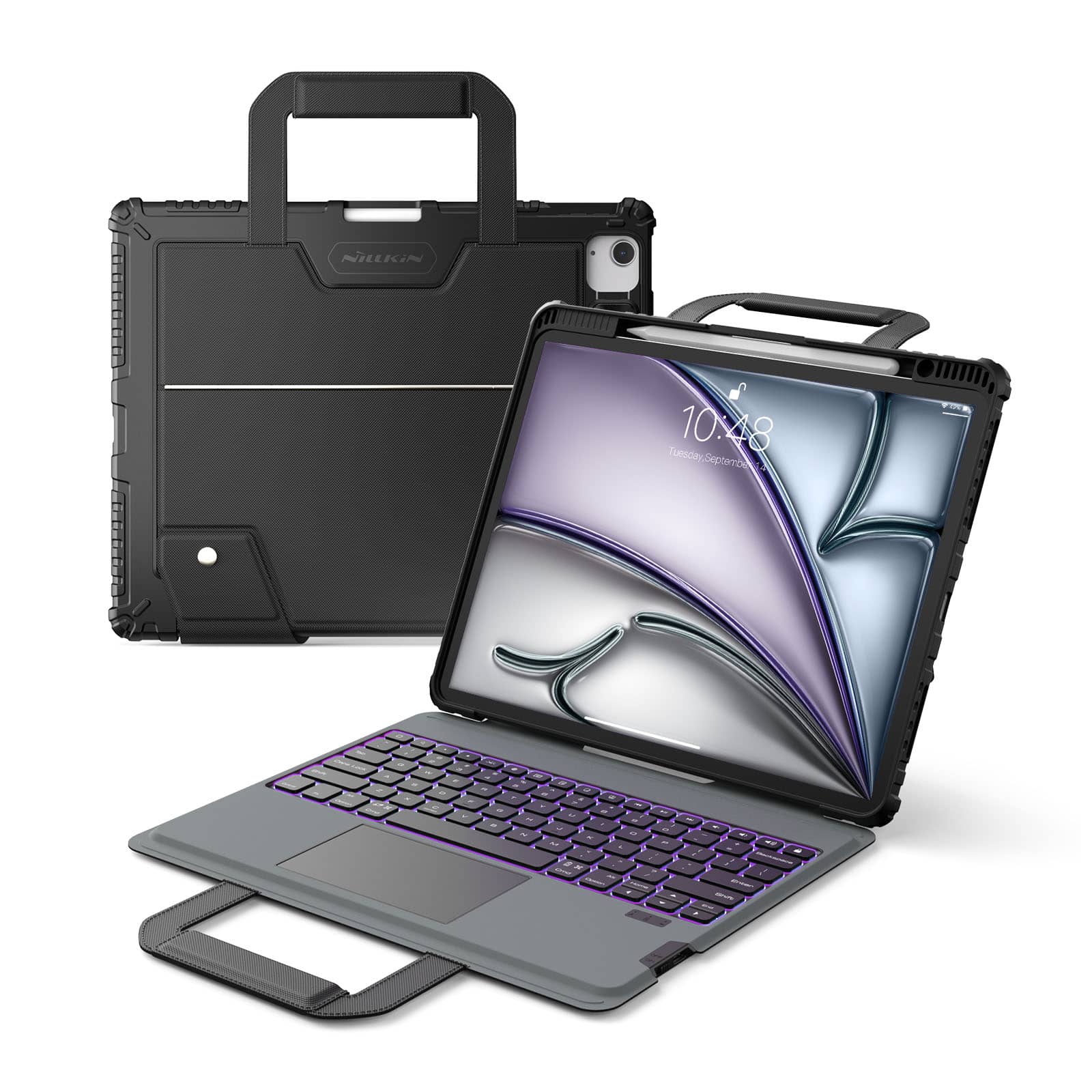 Carry Go Portable Handle Backlit Keyboard Case (Black) for iPad Series - Image 31
