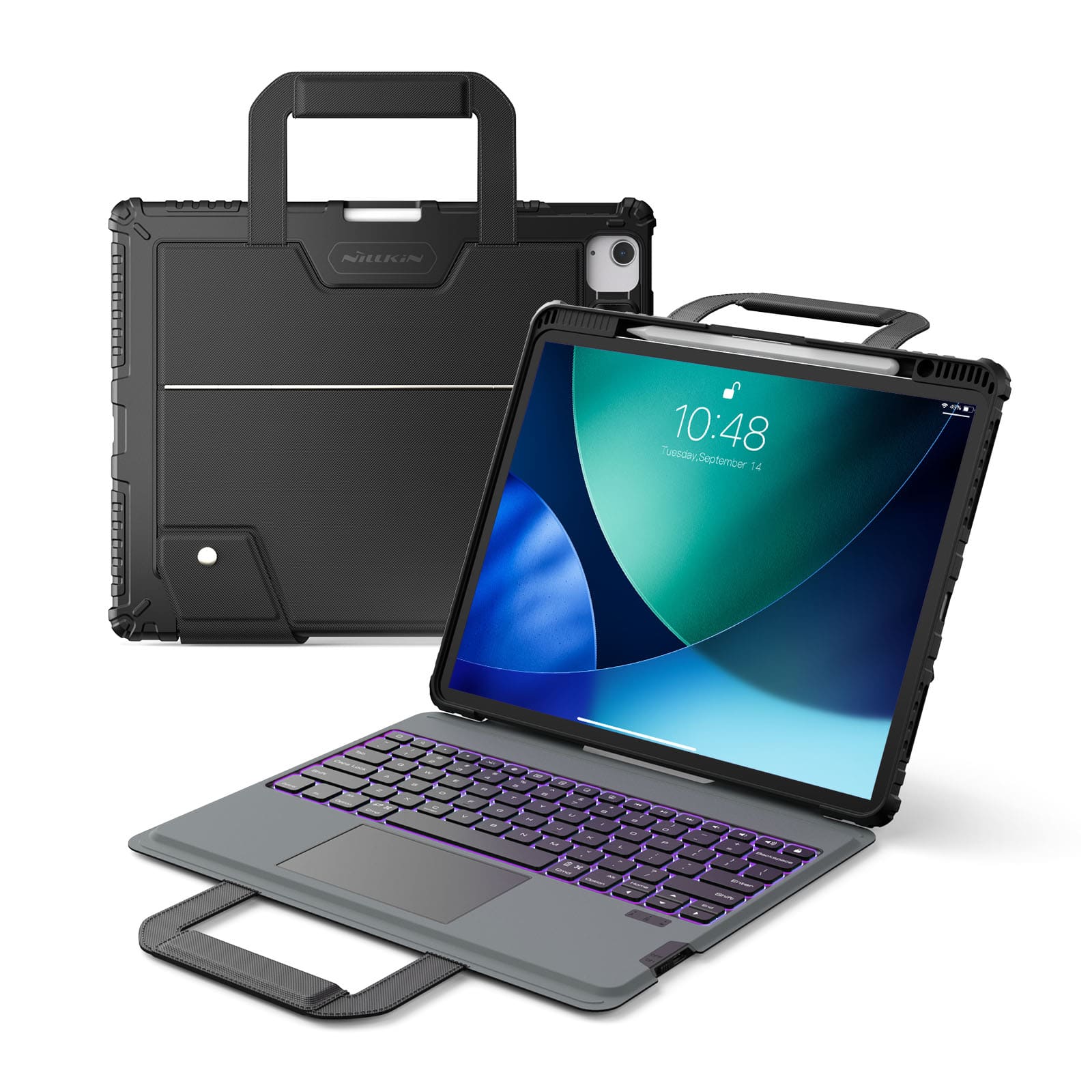 Carry Go Portable Handle Backlit Keyboard Case (Black) for iPad Series - Image 43