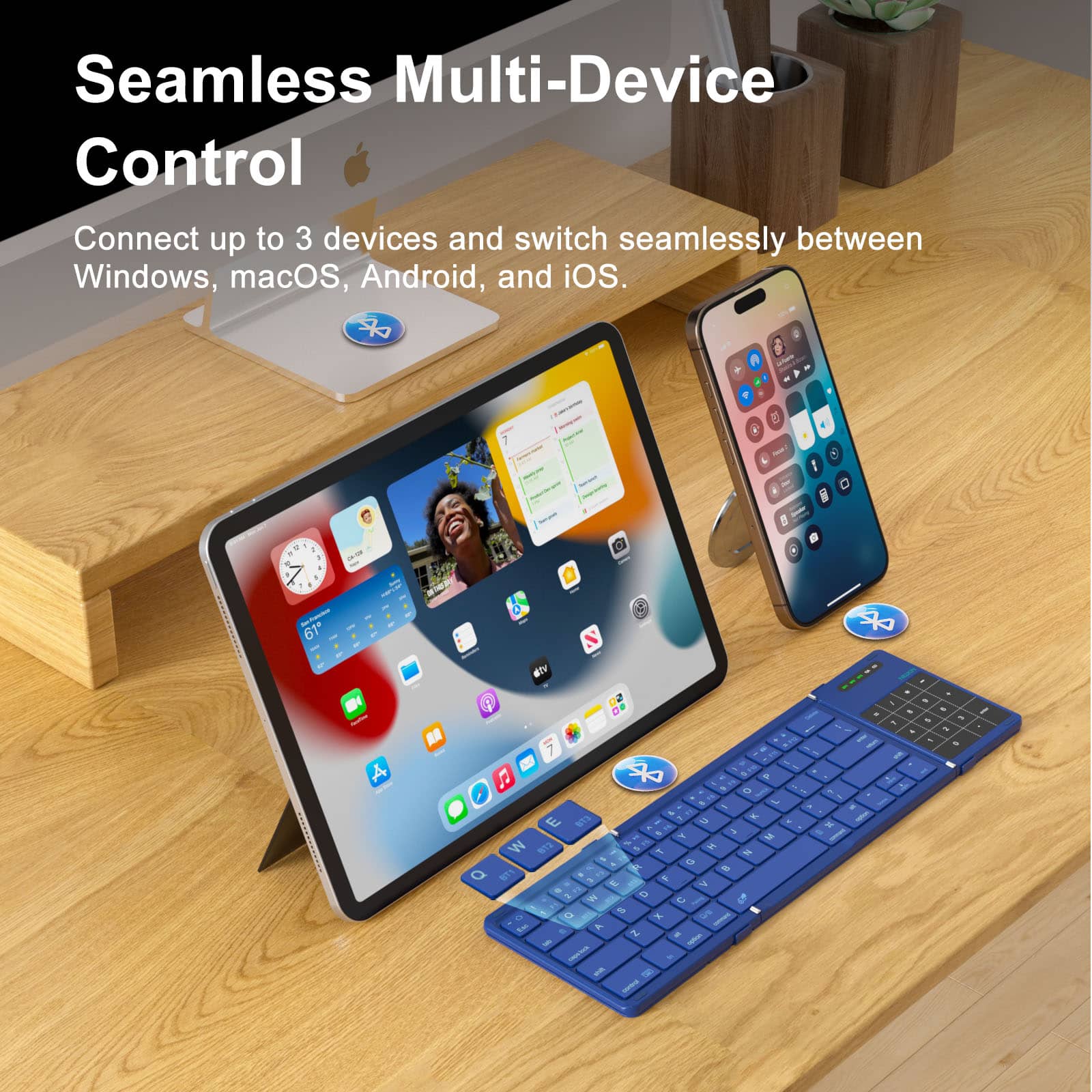Cube Pocket Foldable Bluetooth Keyboard with Touchpad - Image 10