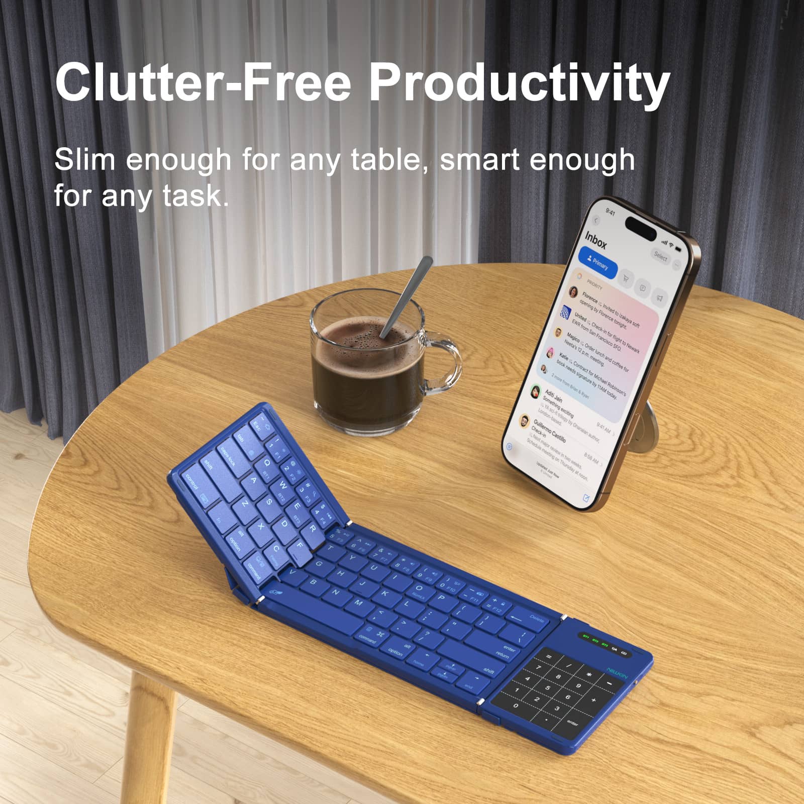 Cube Pocket Foldable Bluetooth Keyboard with Touchpad - Image 11