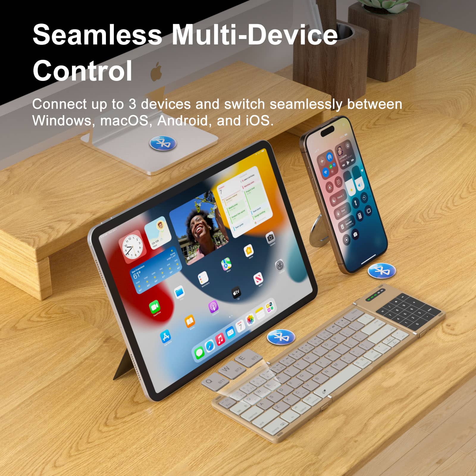 Cube Pocket Foldable Bluetooth Keyboard with Touchpad - Image 28