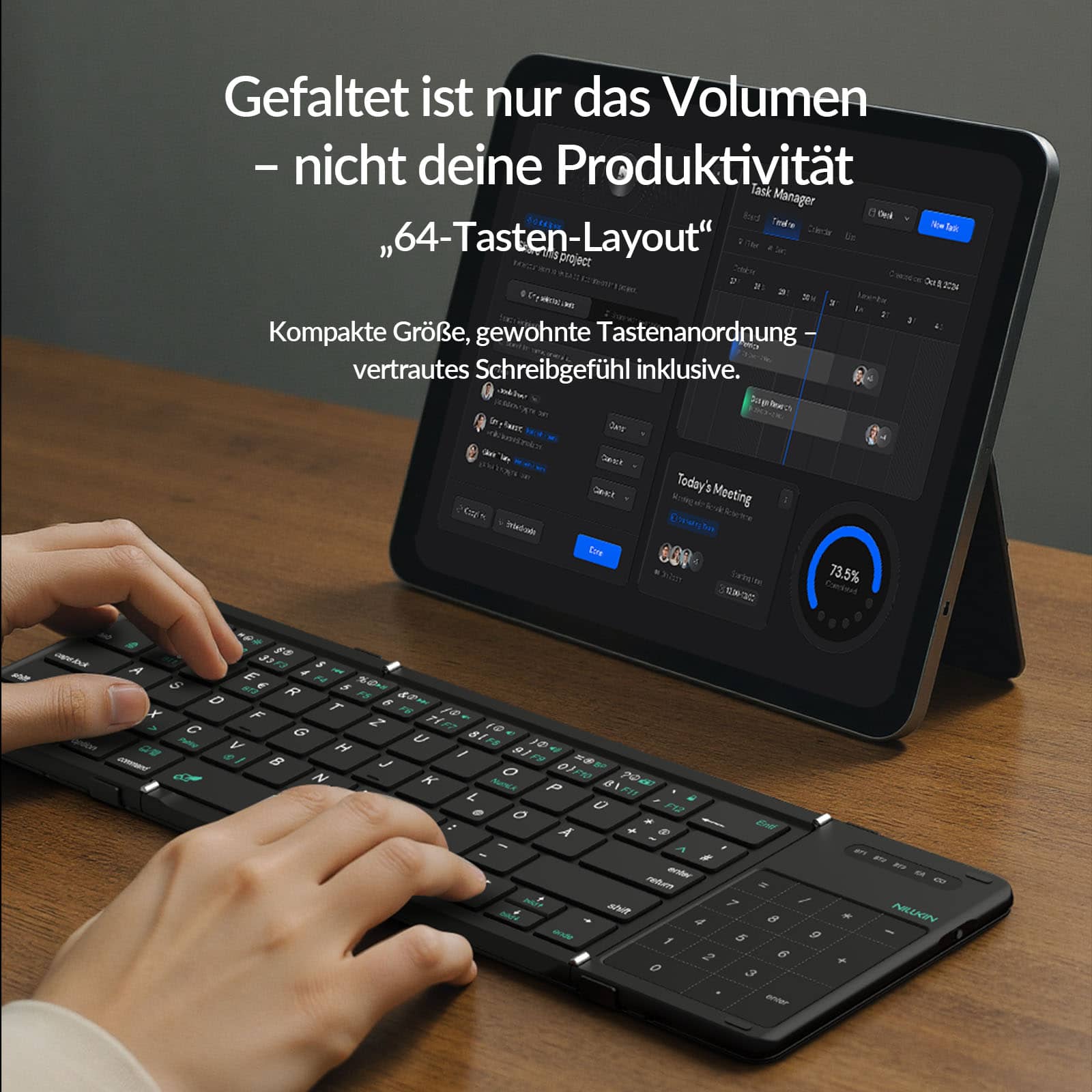 Cube Pocket Foldable Bluetooth Keyboard with Touchpad - Image 56