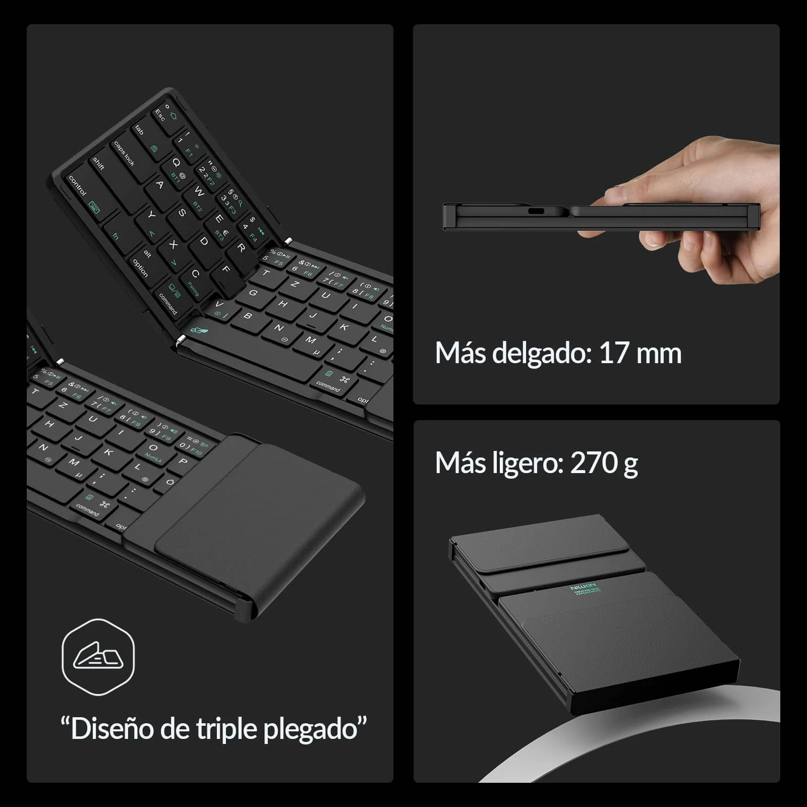 Cube Pocket Foldable Bluetooth Keyboard with Touchpad - Image 68