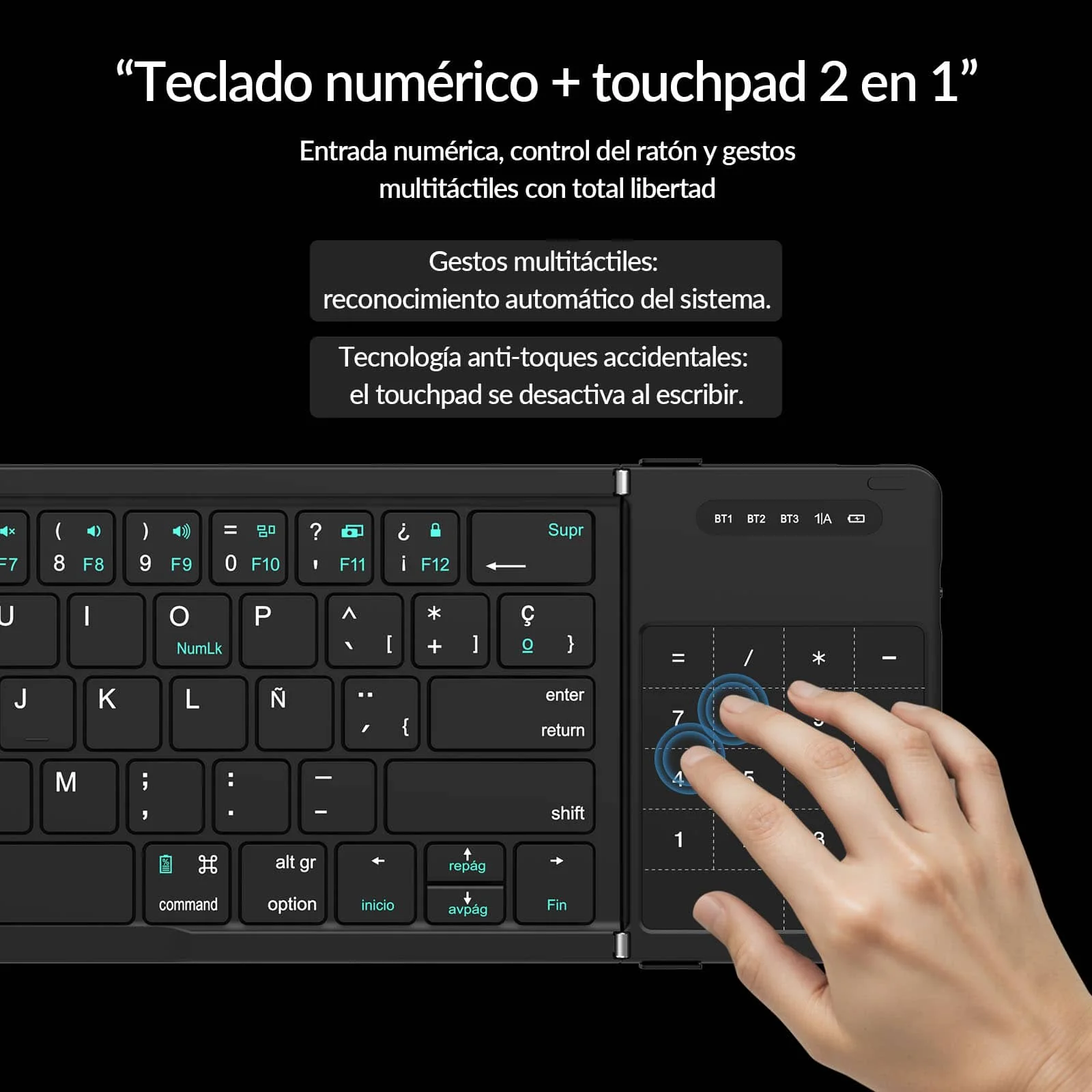 Cube Pocket Foldable Bluetooth Keyboard with Touchpad - Image 71