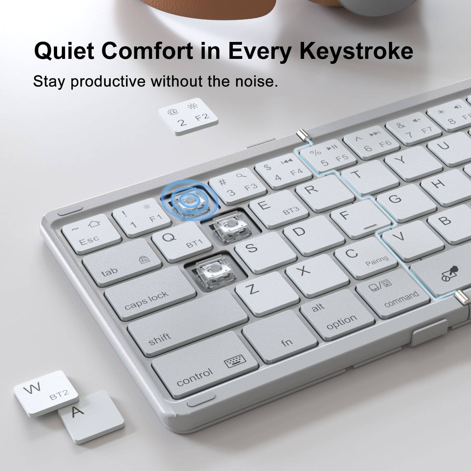 Cube Pocket Foldable Bluetooth Keyboard with Touchpad - Image 80