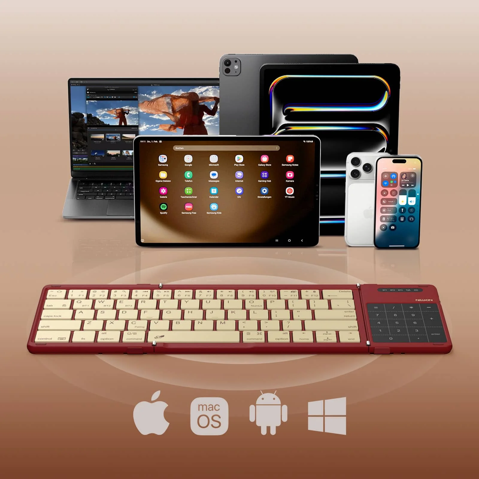 Cube Pocket Foldable Bluetooth Keyboard with Touchpad – Balanced Motion Edition - Image 7