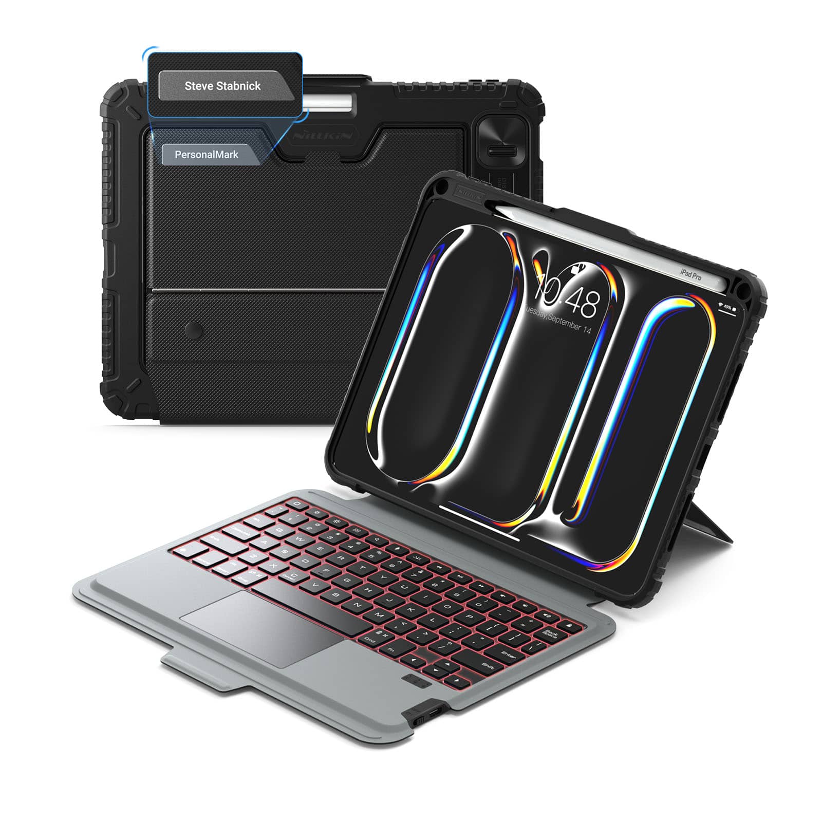 Custom Engraved Name Backlit Keyboard Case with Gift Box for iPad Series - Image 52