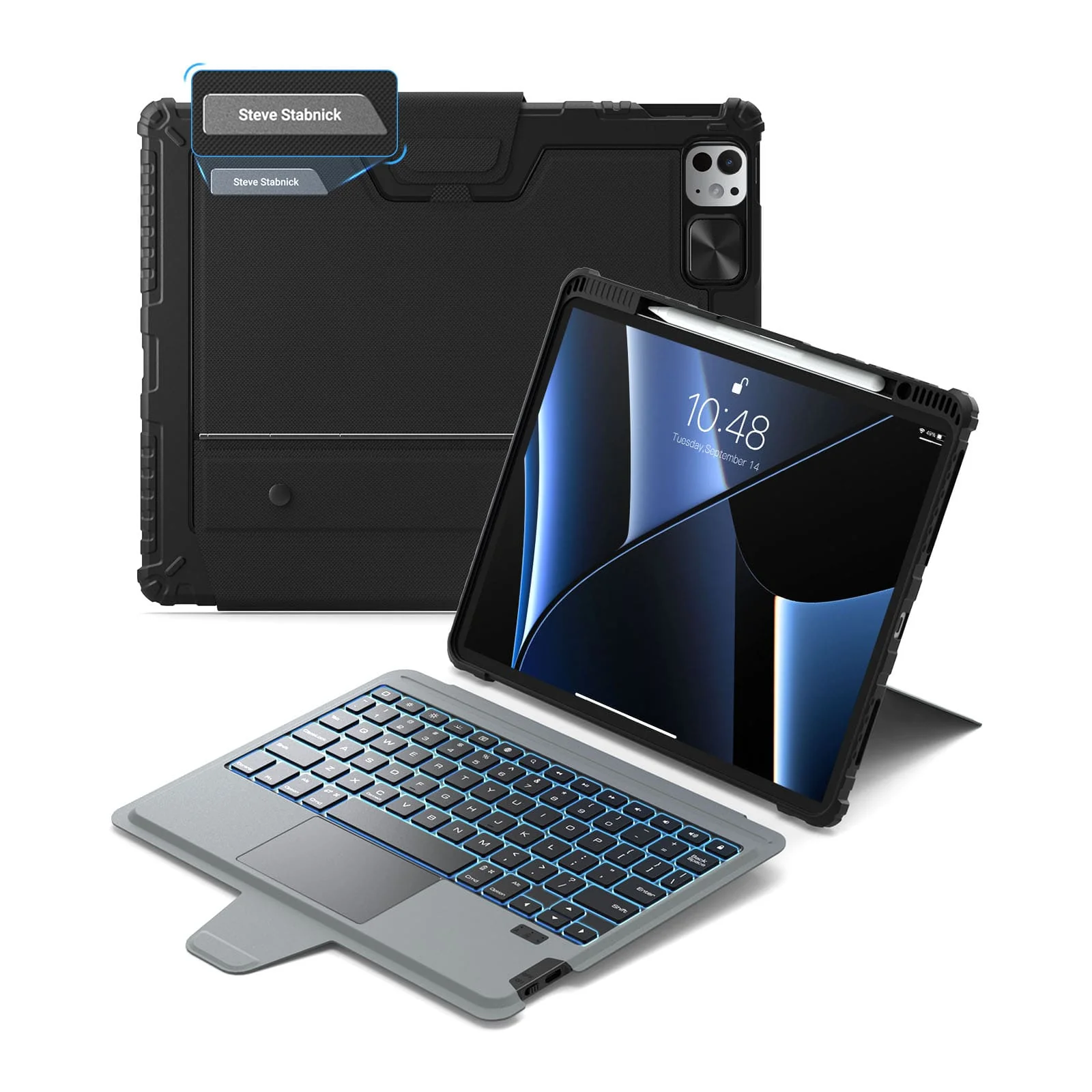 Custom Engraved Name Backlit Keyboard Case with Gift Box for iPad Series - Image 81