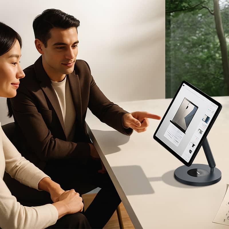 MagicEase Ultra-Slim Magnetic Backlit Keyboard Case (Grey) with Magnetic Charging Stand for iPad Series - Image 111