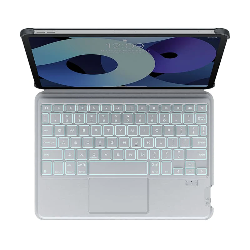 MagicEase Ultra-Slim Magnetic Backlit Keyboard Case (Grey) with Magnetic Charging Stand for iPad Series - Image 75
