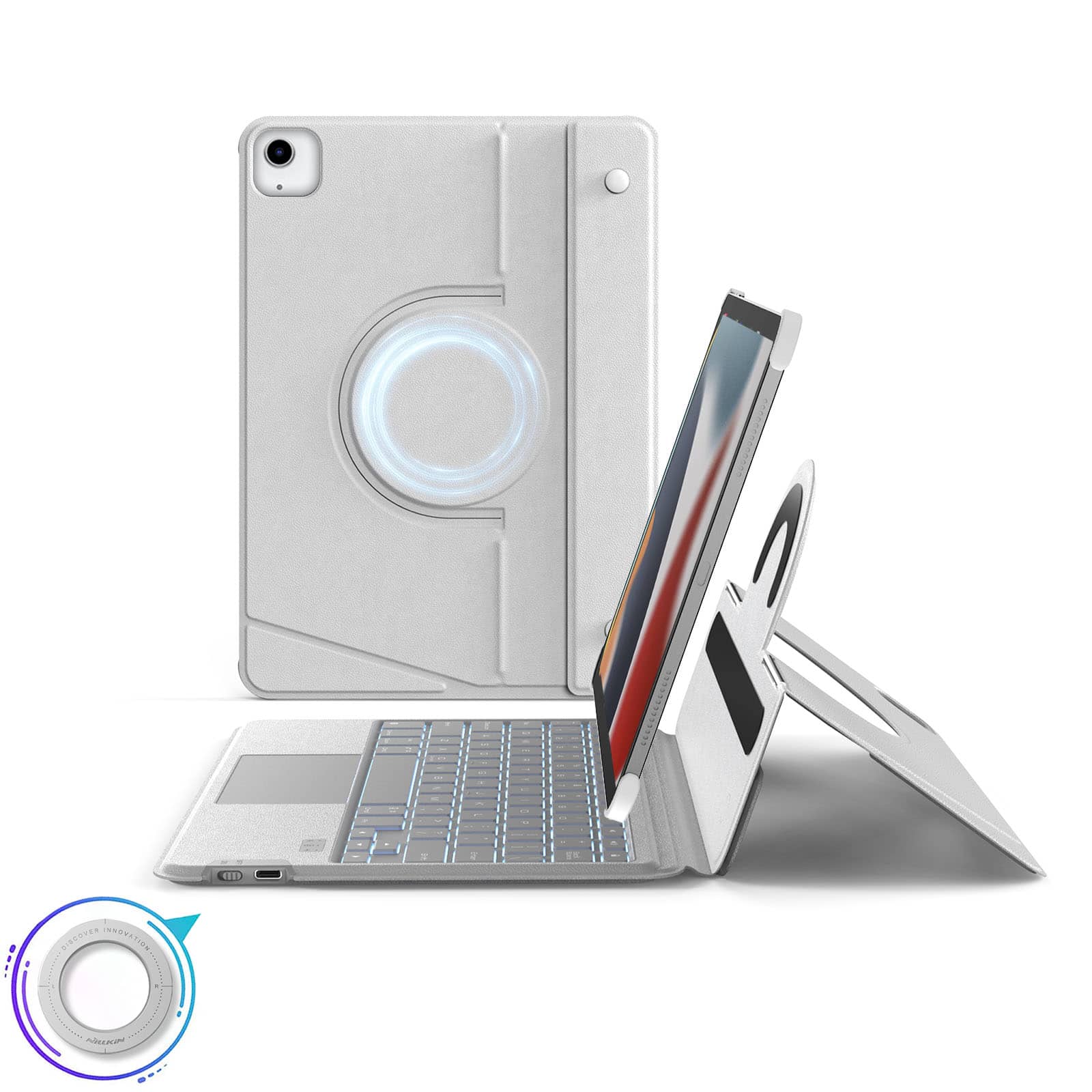 MagicEase Ultra-Slim Magnetic Backlit Keyboard (Grey) for iPad Series - Image 13