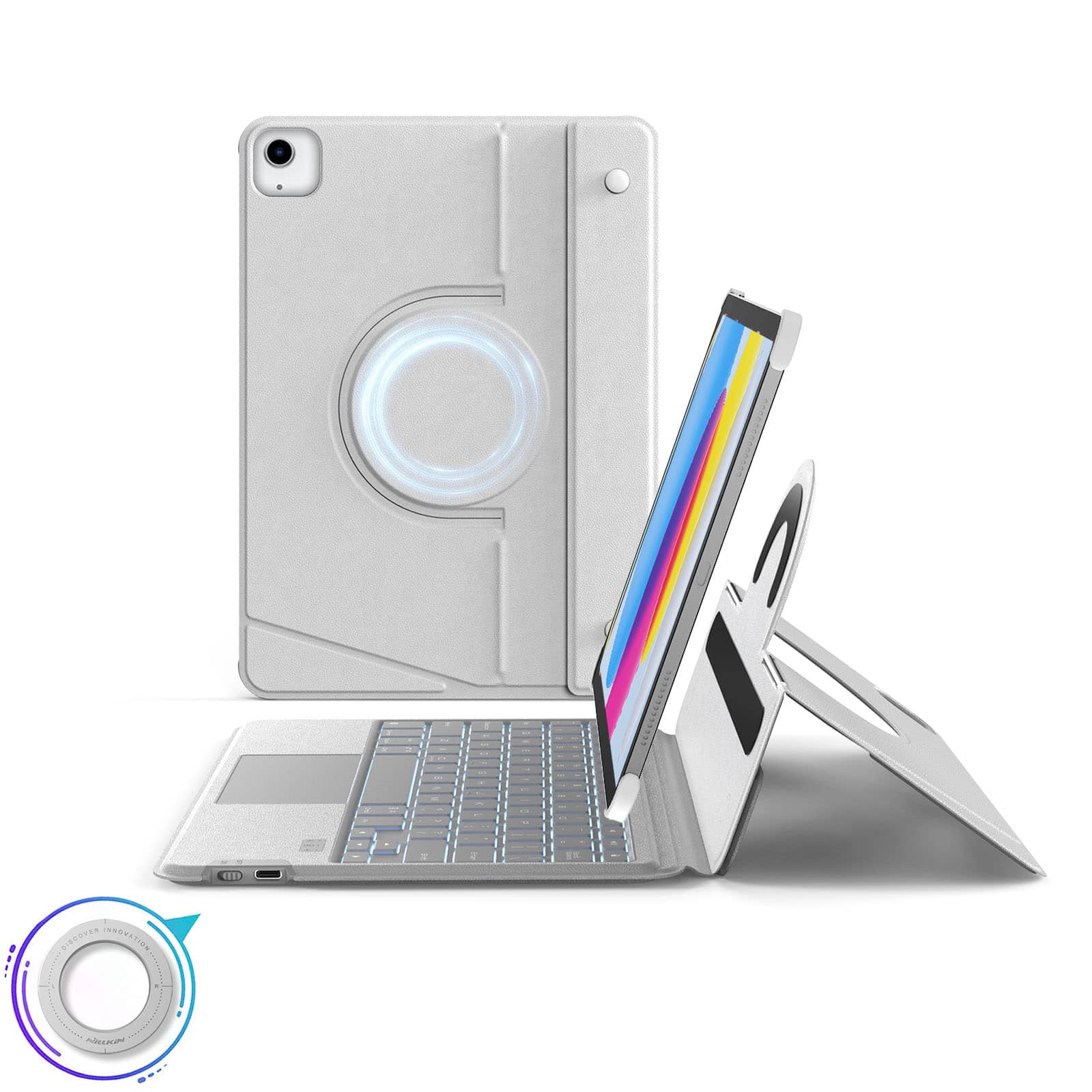 MagicEase Ultra-Slim Magnetic Backlit Keyboard (Grey) for iPad Series - Image 7