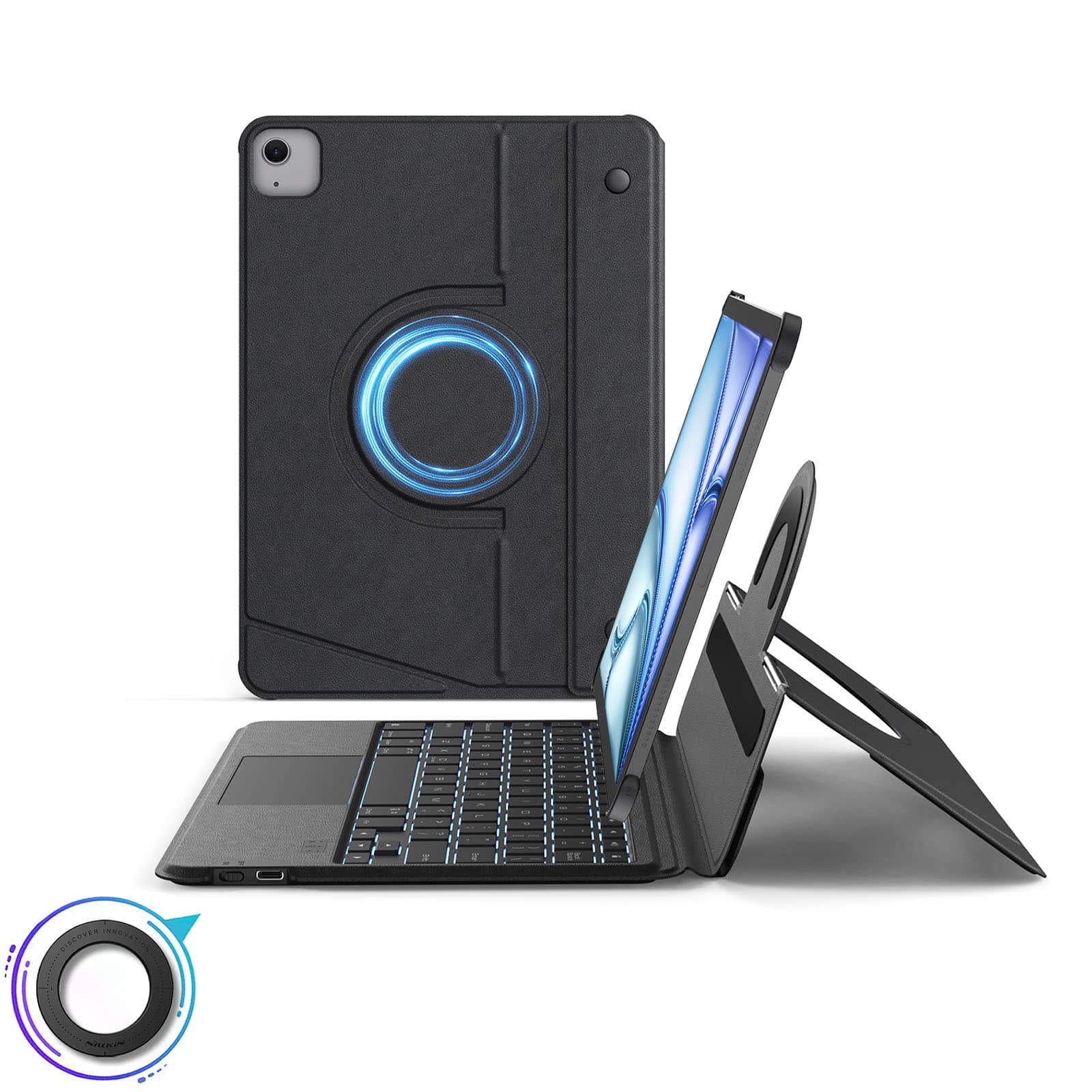 MagicEase Ultra-Slim Magnetic Backlit Keyboard (Midnight Black) for iPad Series - Image 25