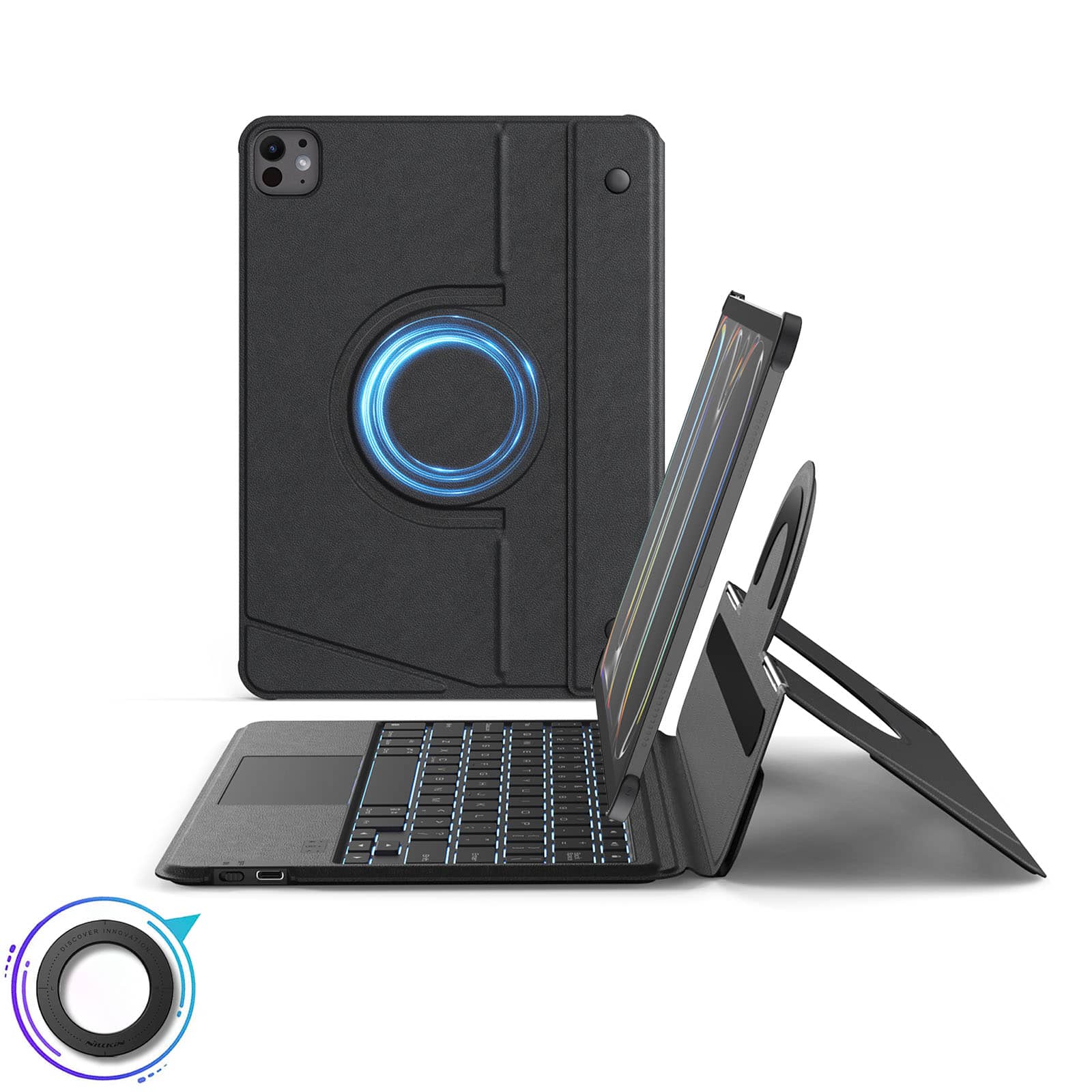 MagicEase Ultra-Slim Magnetic Backlit Keyboard (Midnight Black) for iPad Series - Image 37