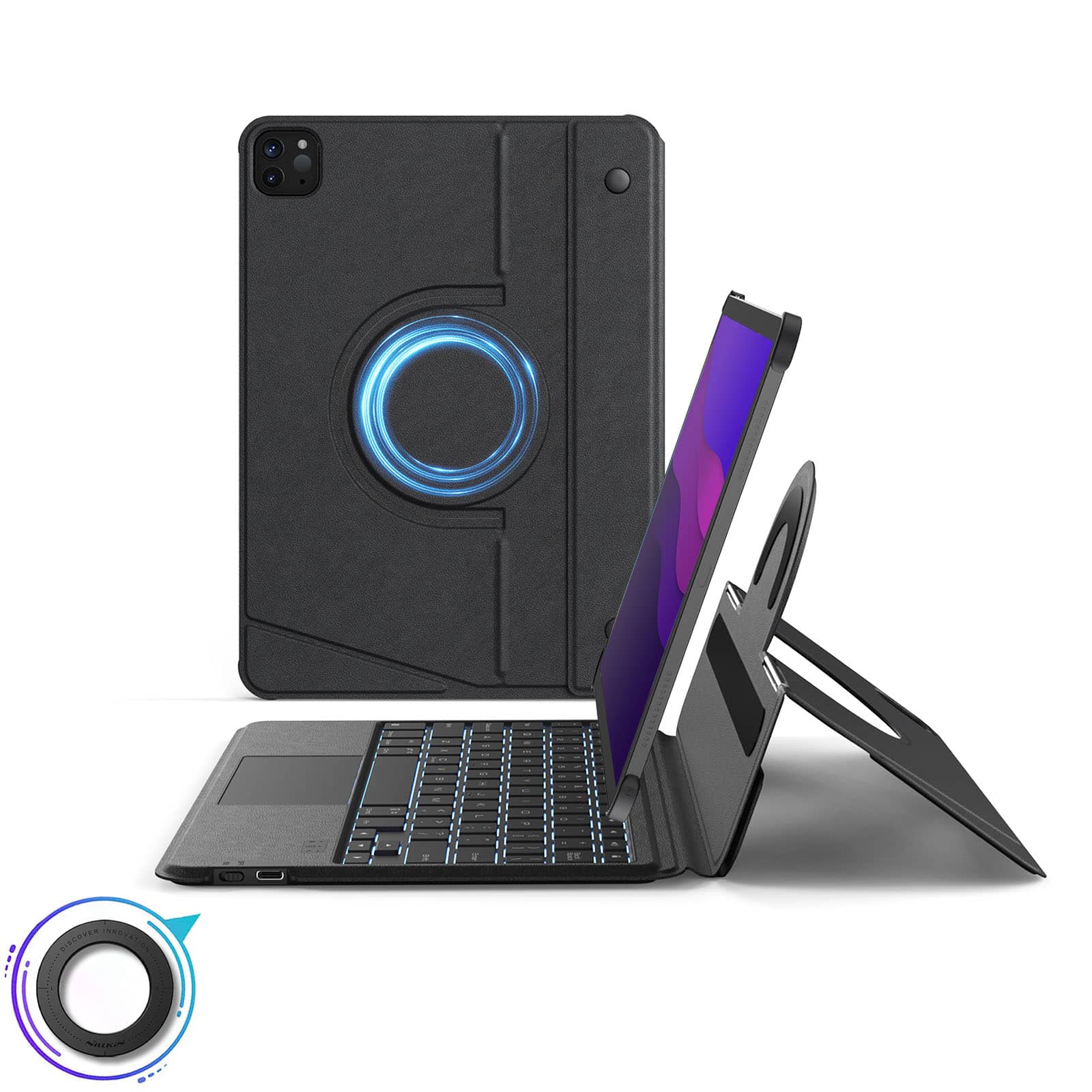 MagicEase Ultra-Slim Magnetic Backlit Keyboard (Midnight Black) for iPad Series - Image 43