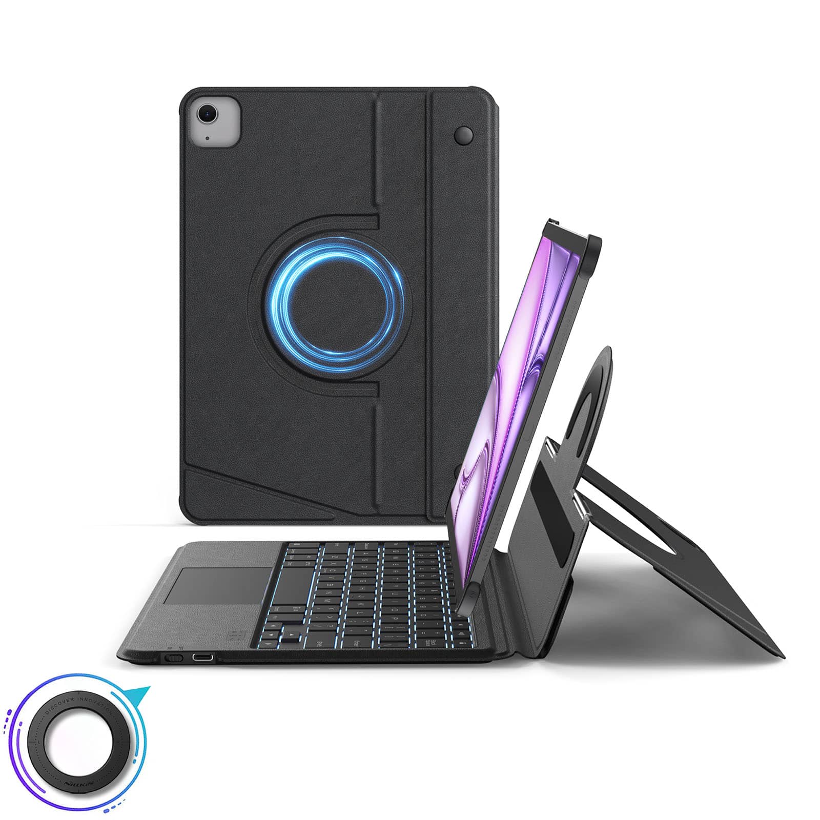 MagicEase Ultra-Slim Magnetic Backlit Keyboard (Midnight Black) for iPad Series - Image 49