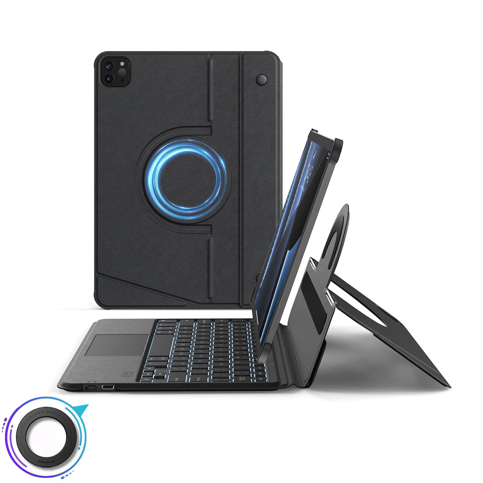 MagicEase Ultra-Slim Magnetic Backlit Keyboard (Midnight Black) for iPad Series - Image 67