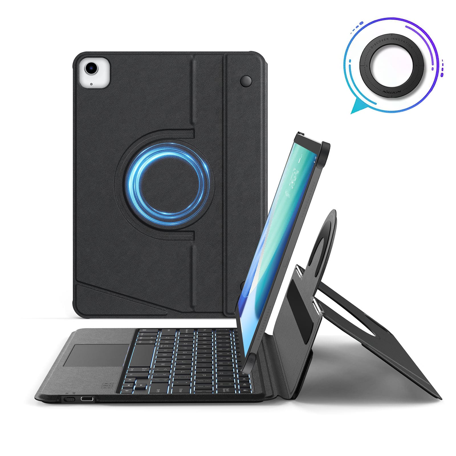 MagicEase Ultra-Slim Magnetic Backlit Keyboard (Midnight Black) for iPad Series - Image 79