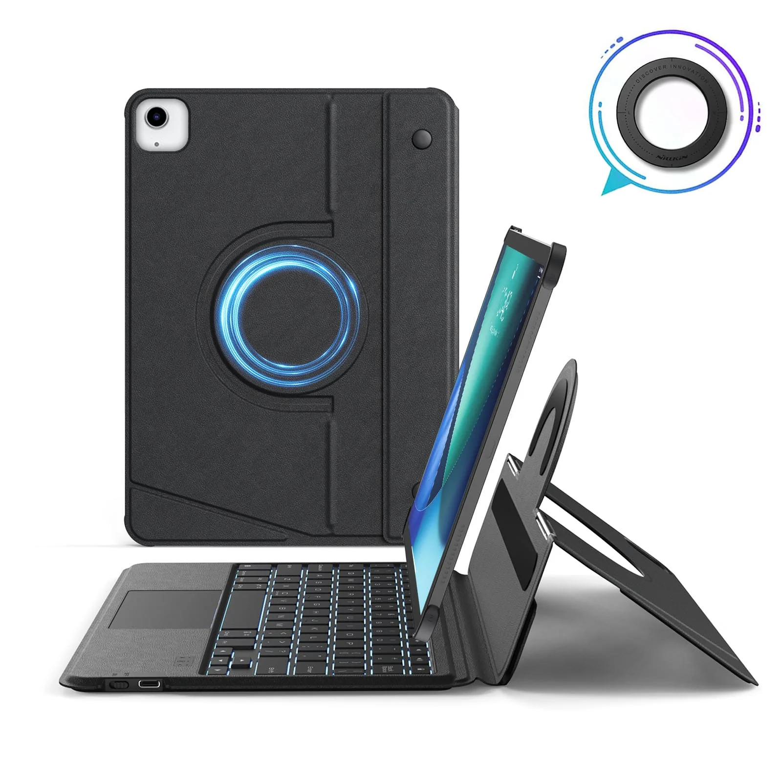 MagicEase Ultra-Slim Magnetic Backlit Keyboard (Midnight Black) for iPad Series - Image 85