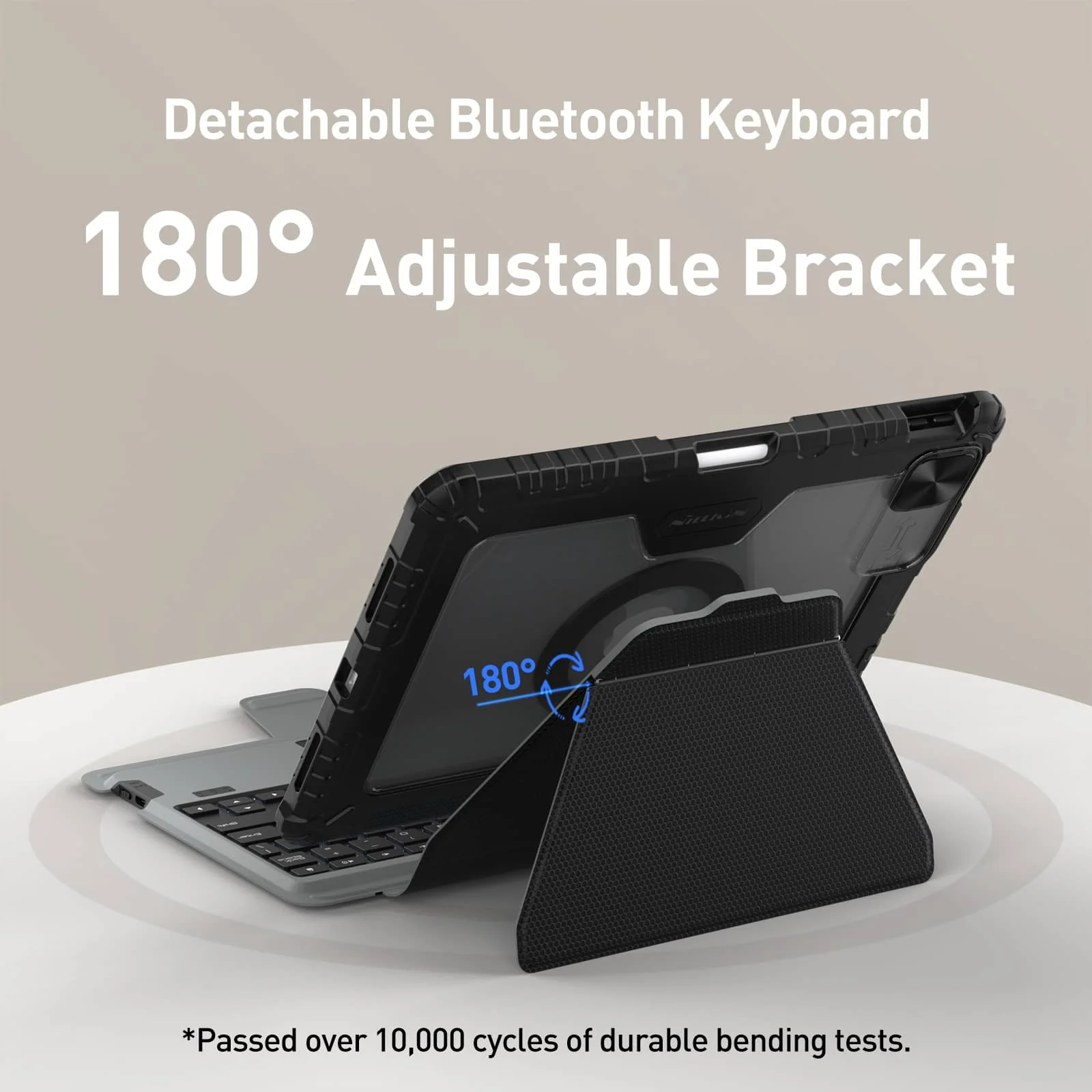 Magnetic Bumper Link Backlit Keyboard Case (Black) with Magnetic Stand for iPad Series - Image 114