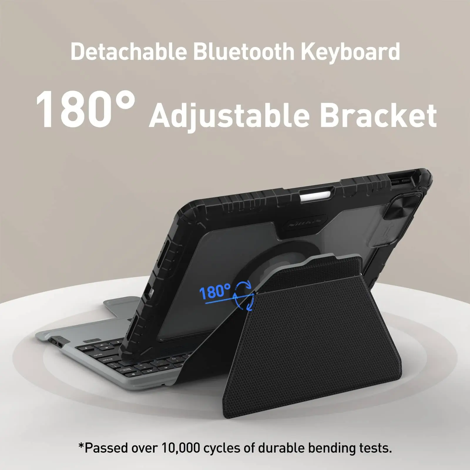 Magnetic Bumper Link Backlit Keyboard Case (Black) with Magnetic Stand for iPad Series - Image 15