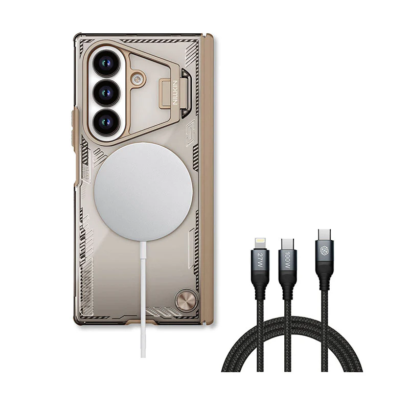 MagSafe® Compatible Iceblade CamProp Case with Hidden Stand & 2-in-1 Charging Cable for Galaxy Z Fold 7 - Image 19