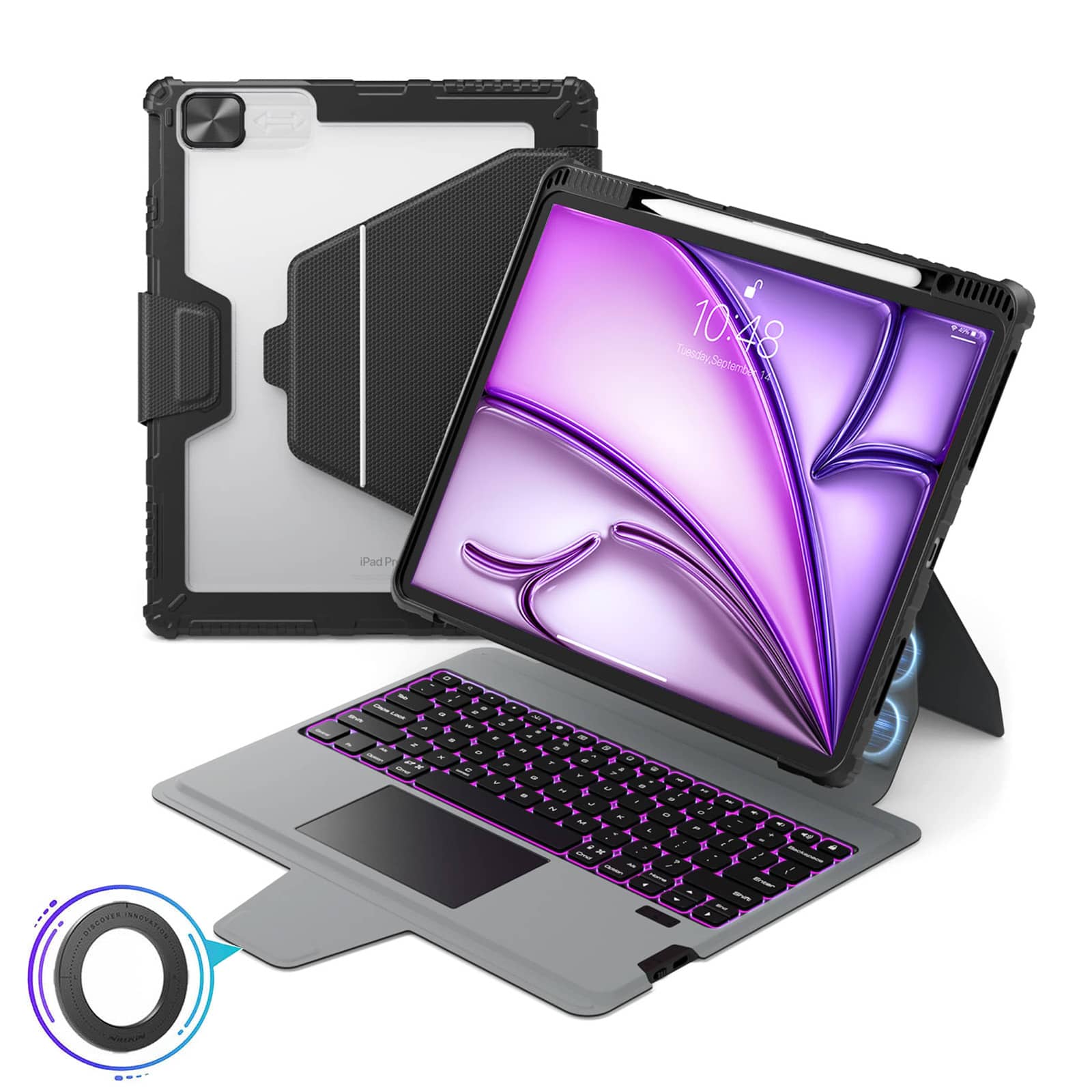 Magnetic Bumper Link Backlit Keyboard Case (Black) for iPad Series - Image 46