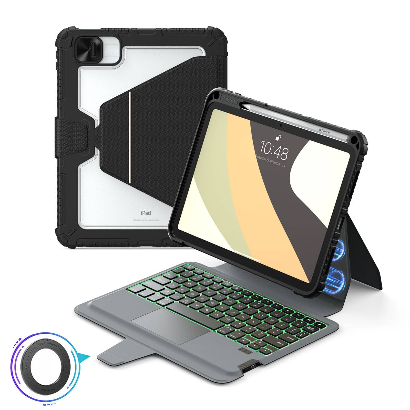 Magnetic Bumper Link Backlit Keyboard Case (Black) for iPad Series - Image 55