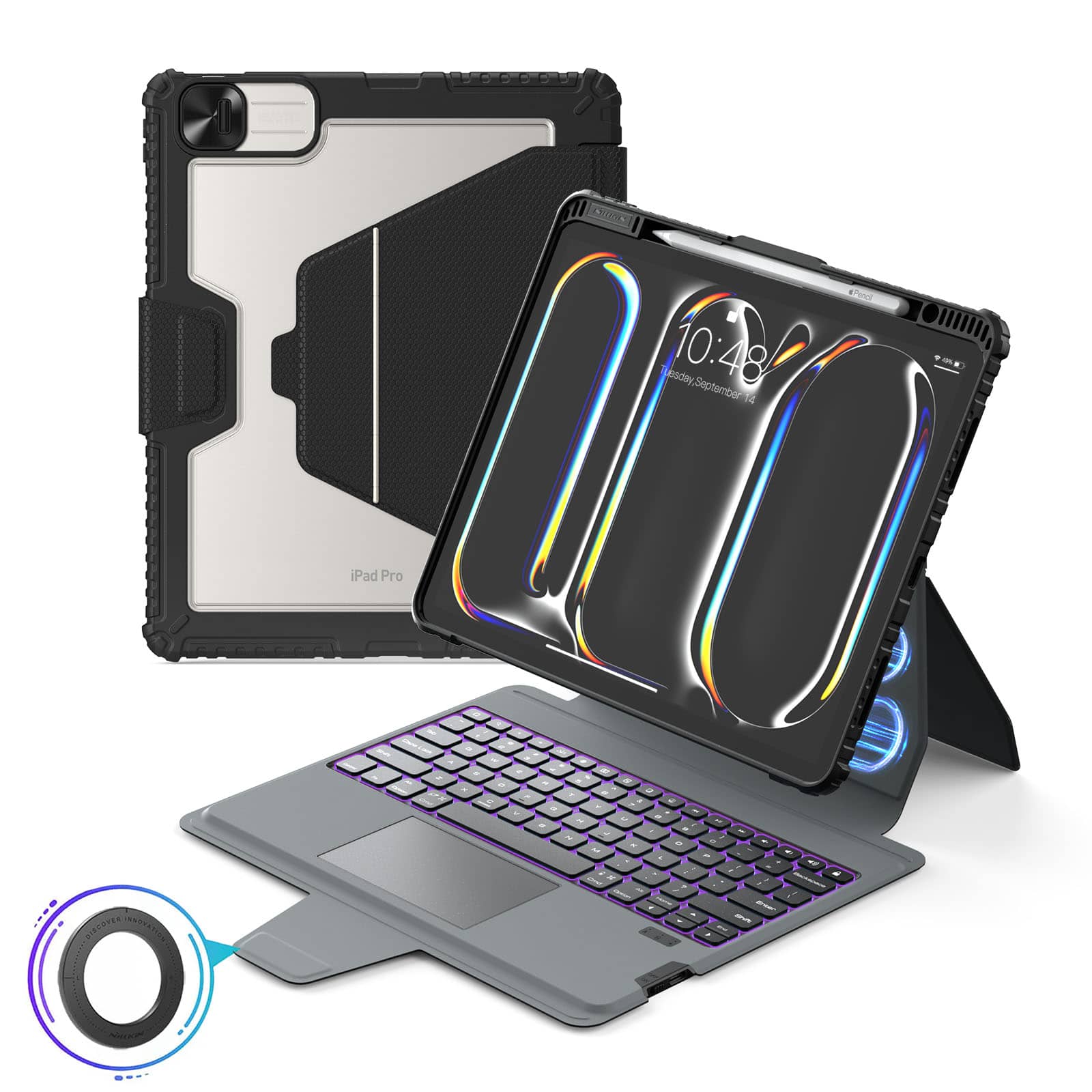 Magnetic Bumper Link Backlit Keyboard Case (Black) for iPad Series - Image 73