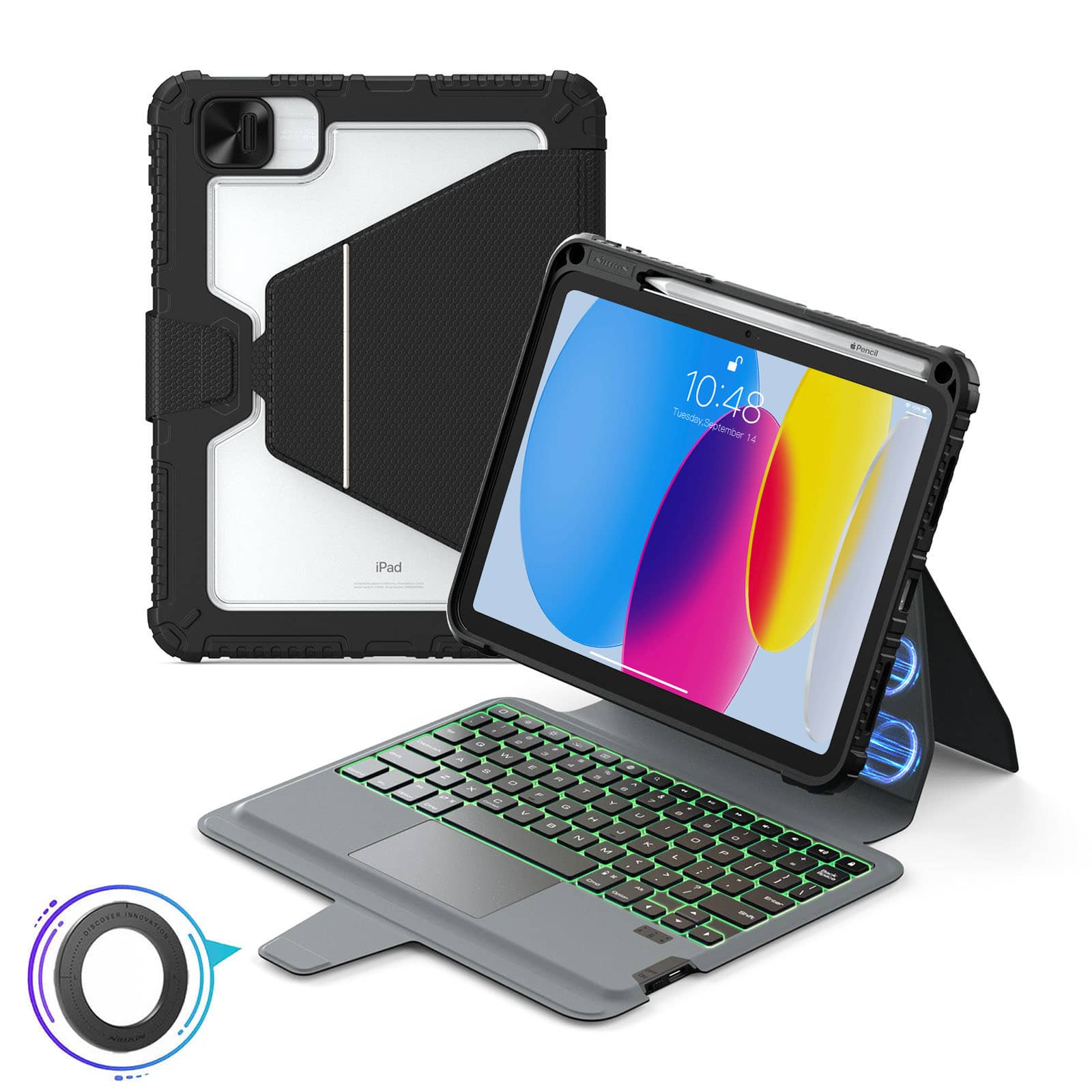 Magnetic Bumper Link Backlit Keyboard Case (Black) for iPad Series - Image 82